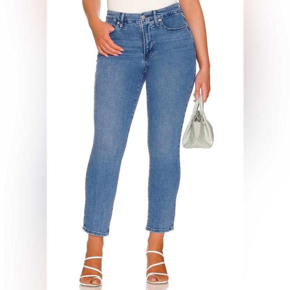 NWT Good American Good Straight With Split Back Pockets in Indigo127 size 16